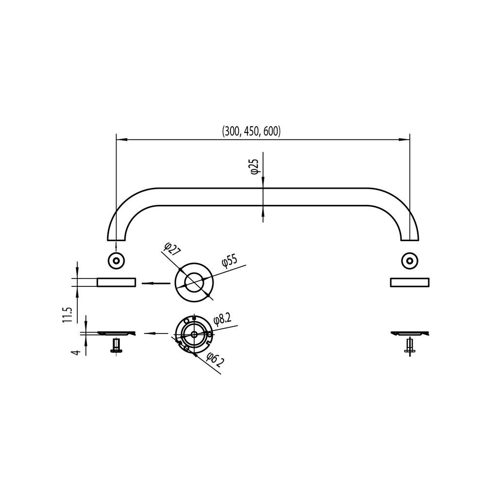 SHOWER SUPPORT BARS