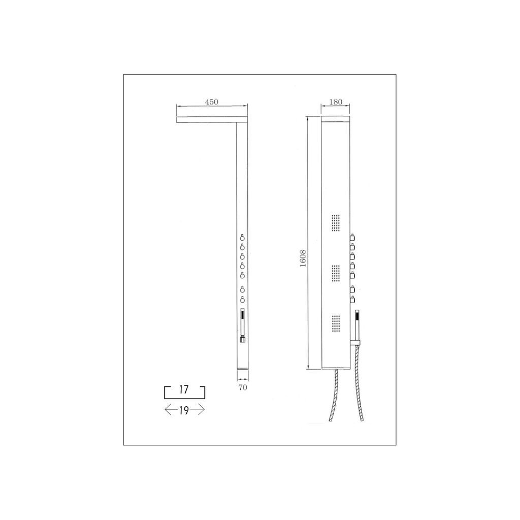 COLUMNA NIAGARA 1600X180 INOX