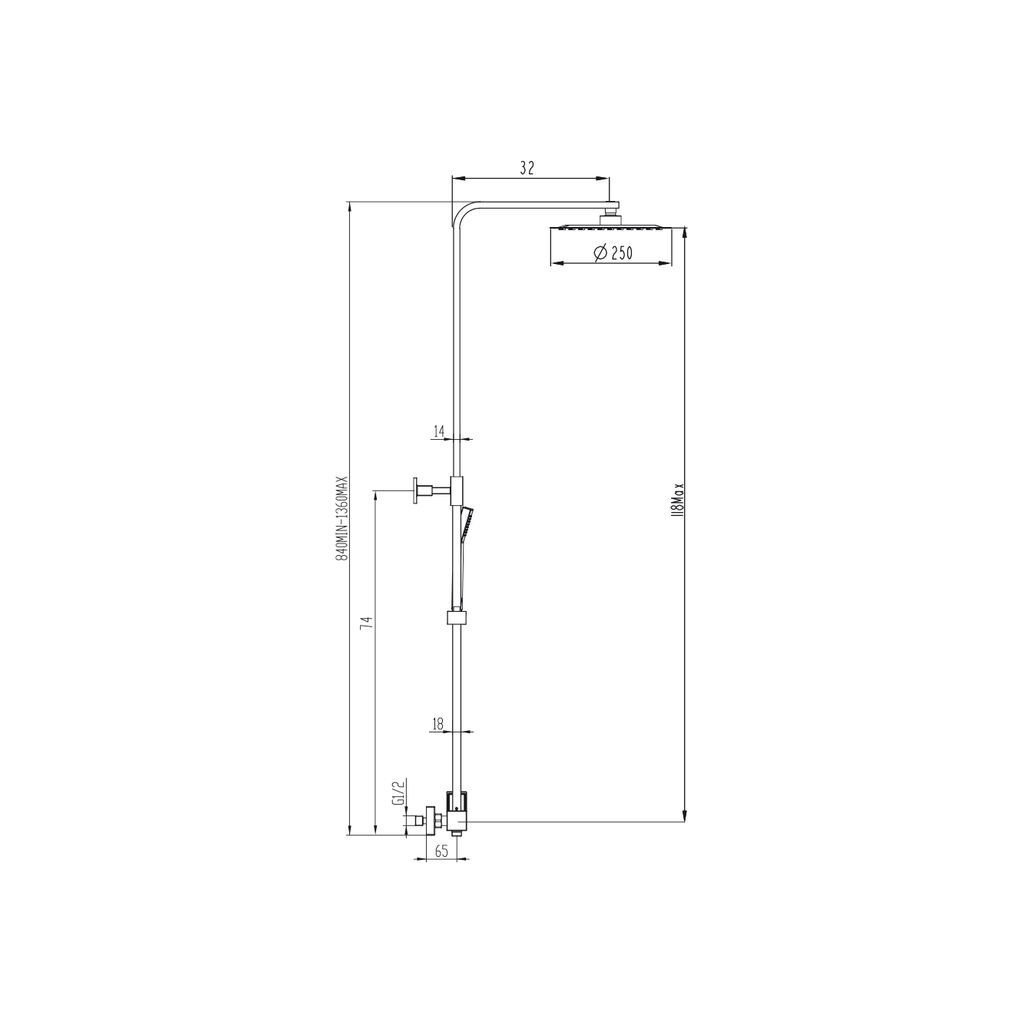 COLUNA DE DUCHE INVERTER QUADRADO