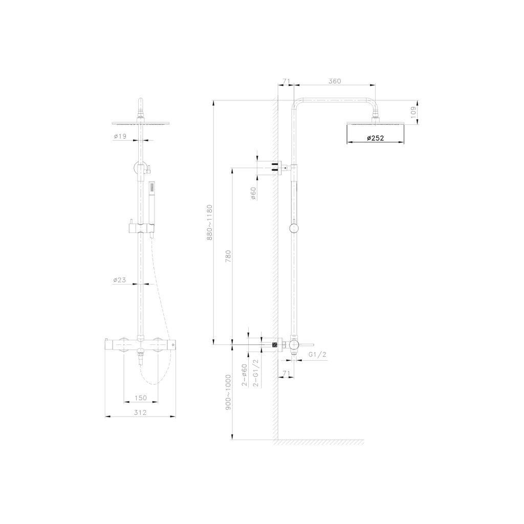 VISTA ROUND SHOWER SINGLE LEVER SHOWER