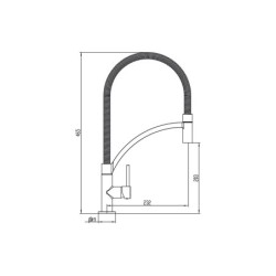 EXTRACTABLE KITCHEN TAP MONOMAND LEVER EXTRACTION