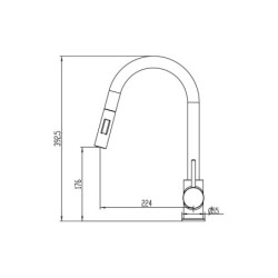 EXTRACTABLE KITCHEN TAP MONOMAND LEVER EXTRACTION