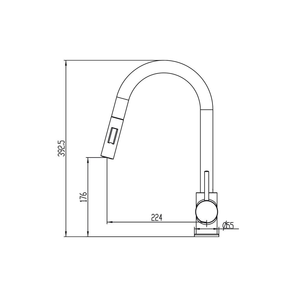 EXTRACTABLE KITCHEN TAP MONOMAND LEVER EXTRACTION