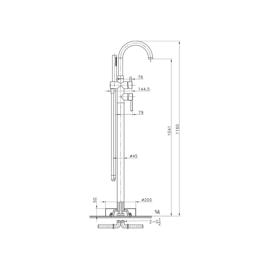 FREESTANDING ROUND BATH MIXER