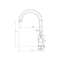 ROUND KITCHEN TAP SINGLE LEVER